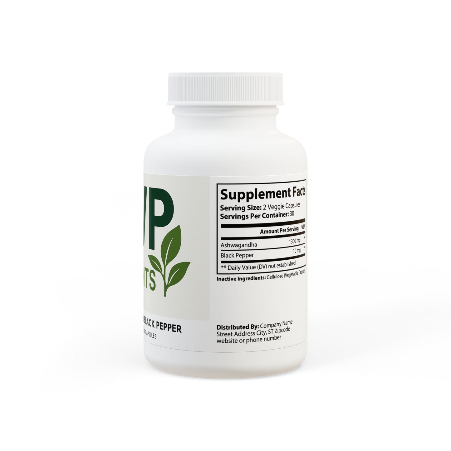 Ashwagandha and Black Pepper Supplement (60 capsules)