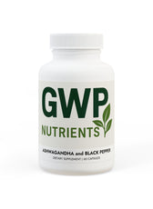 Supplement bottle labeled 'GWP Nutrients' on a white background